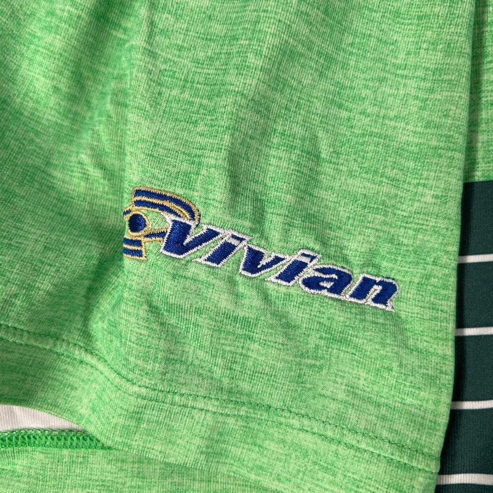 Nike‎ Tiger Woods Polo Mens Large Green Striped Short Sleeve Golf Outdoor